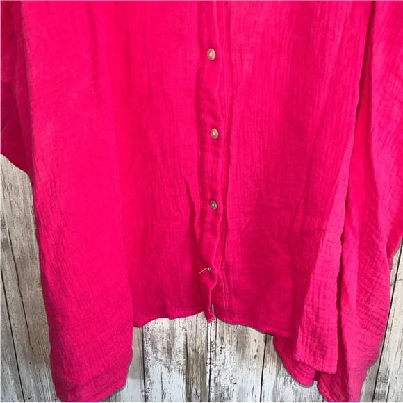 Bibi Pink Oversized Button Blouse - Picture 2 of 5